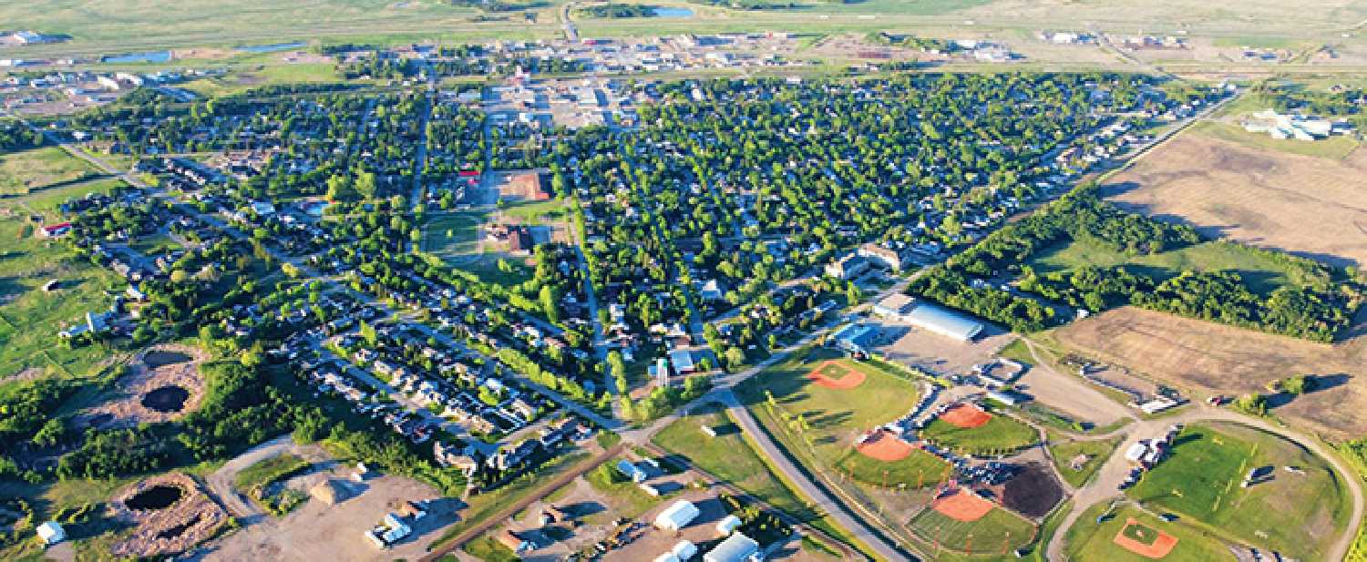 Aerial photo of Moosomin.